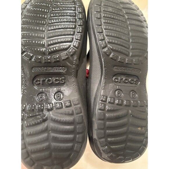 Crocs Unisex Black Thong Sandals Woman’s 8 Men’s 6 - Picture 5 of 5